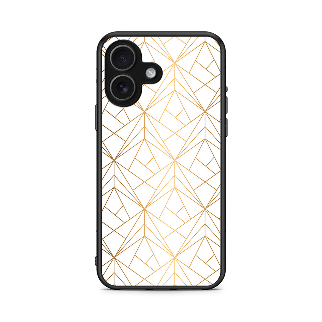 111 - iPhone 17 Luxury White Geometric case, cover, bumper