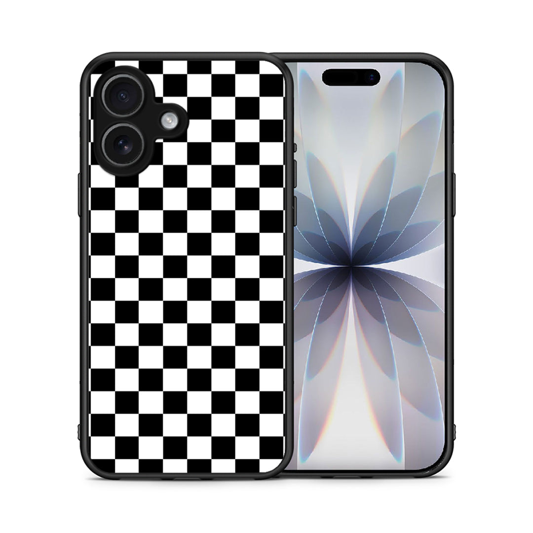Θήκη iPhone 17 Squares Geometric από τη Smartfits με σχέδιο στο πίσω μέρος και μαύρο περίβλημα | iPhone 17 Squares Geometric case with colorful back and black bezels