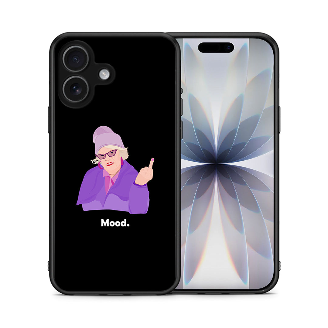 Θήκη iPhone 17 Grandma Mood Black από τη Smartfits με σχέδιο στο πίσω μέρος και μαύρο περίβλημα | iPhone 17 Grandma Mood Black case with colorful back and black bezels