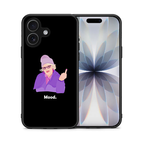 Θήκη iPhone 17 Grandma Mood Black από τη Smartfits με σχέδιο στο πίσω μέρος και μαύρο περίβλημα | iPhone 17 Grandma Mood Black case with colorful back and black bezels