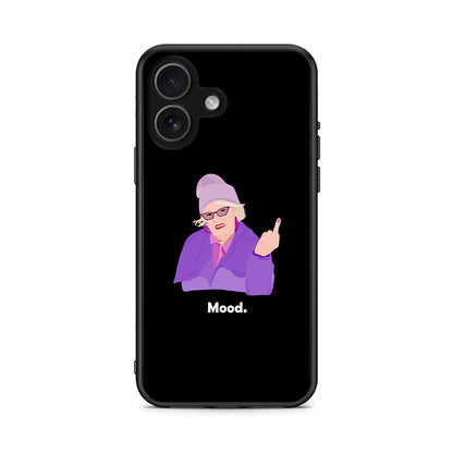 iPhone 17 Grandma Mood Black θήκη από τη Smartfits με σχέδιο στο πίσω μέρος και μαύρο περίβλημα | Smartphone case with colorful back and black bezels by Smartfits