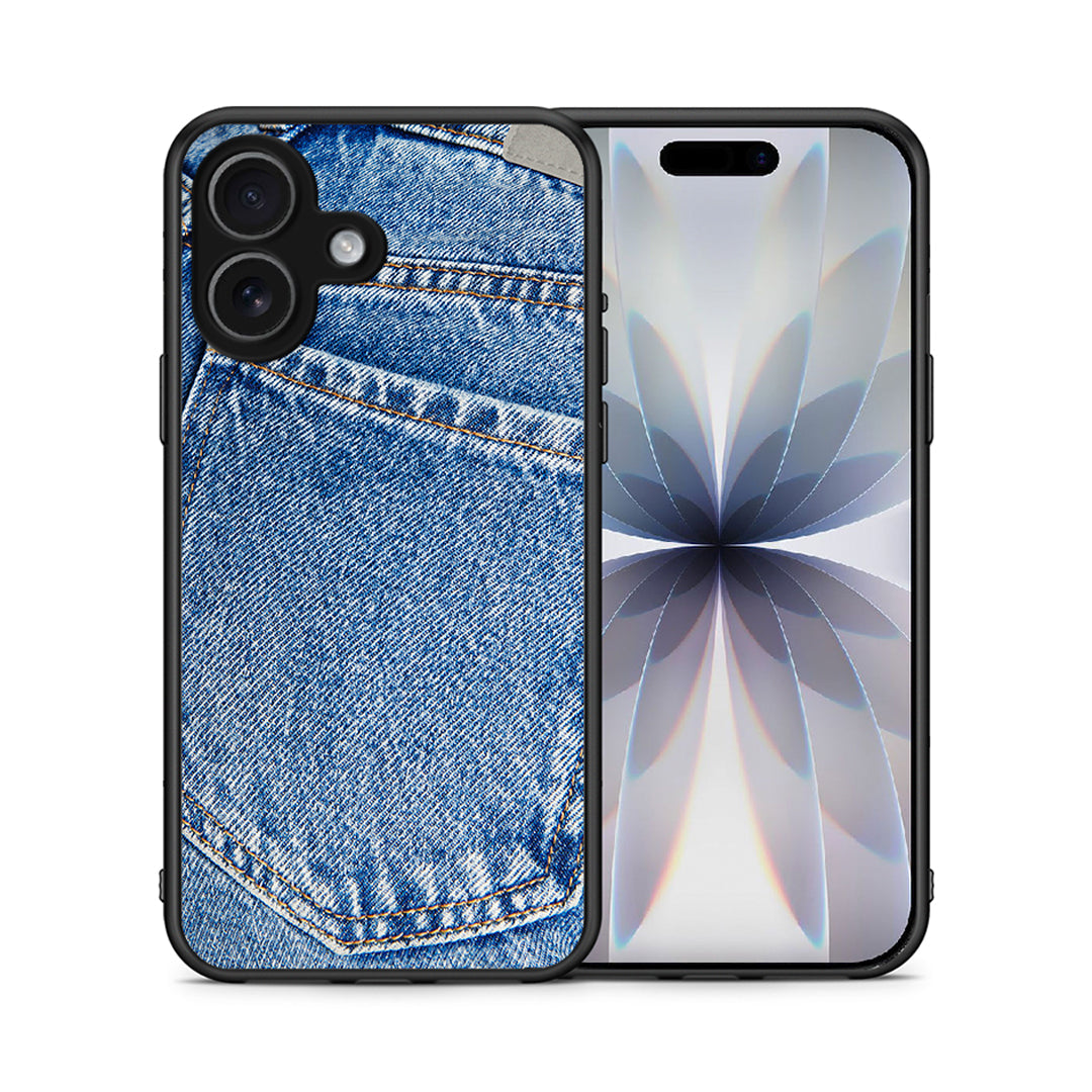 Θήκη iPhone 17 Jeans Pocket από τη Smartfits με σχέδιο στο πίσω μέρος και μαύρο περίβλημα | iPhone 17 Jeans Pocket case with colorful back and black bezels
