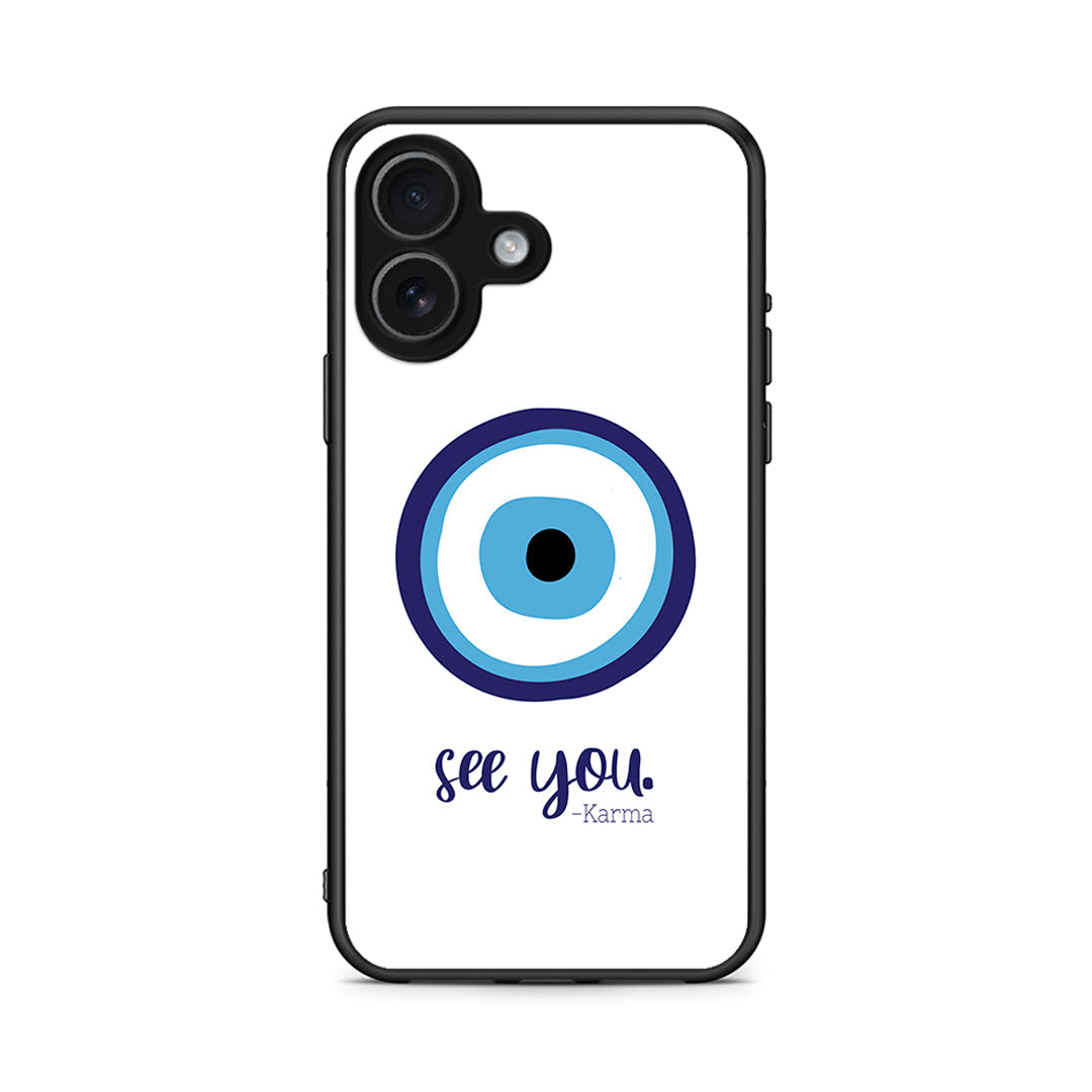 iPhone 17 Karma Says θήκη από τη Smartfits με σχέδιο στο πίσω μέρος και μαύρο περίβλημα | Smartphone case with colorful back and black bezels by Smartfits