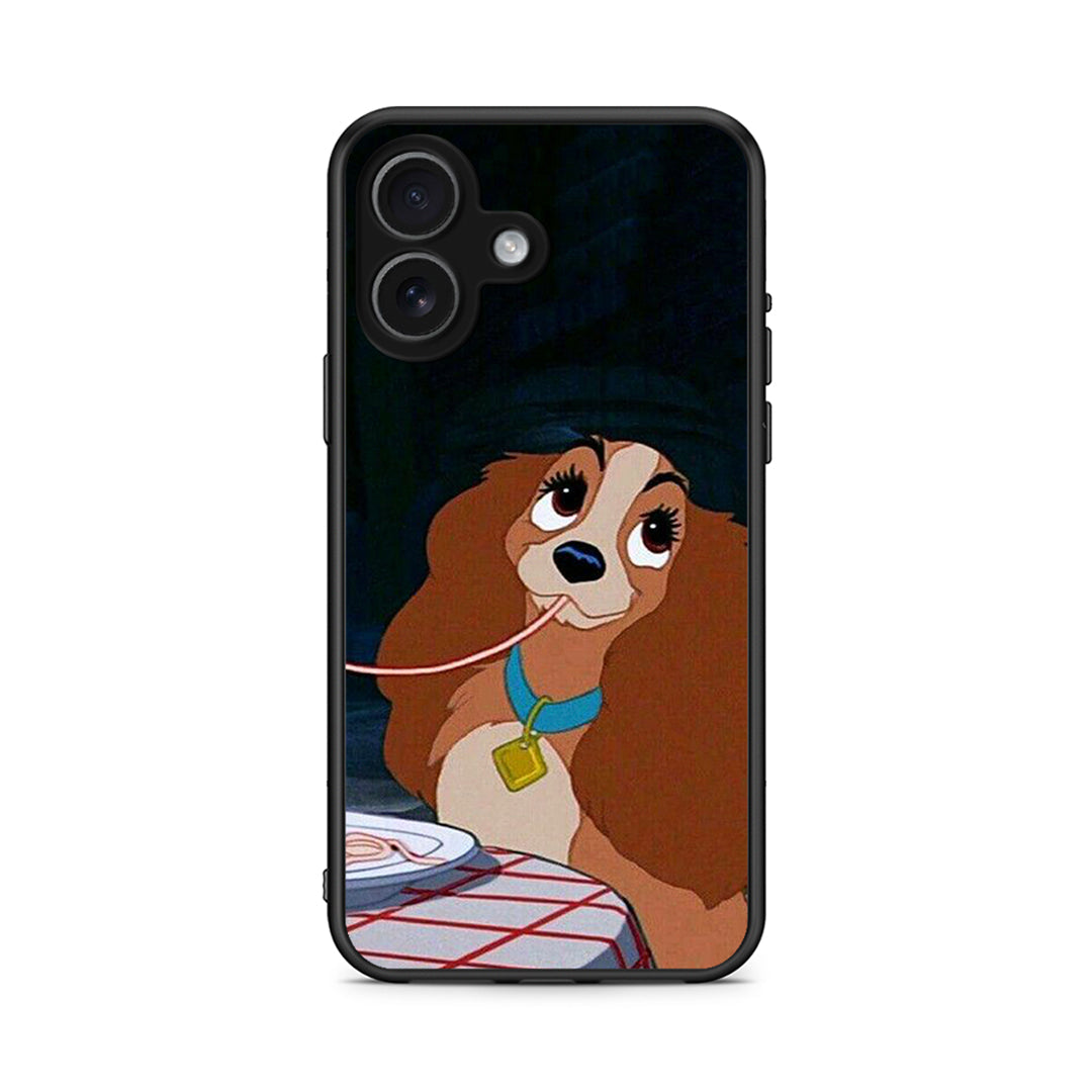 iPhone 17 Lady And Tramp 2 Θήκη Αγίου Βαλεντίνου από τη Smartfits με σχέδιο στο πίσω μέρος και μαύρο περίβλημα | Smartphone case with colorful back and black bezels by Smartfits