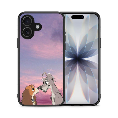 Θήκη iPhone 17 Lady And Tramp από τη Smartfits με σχέδιο στο πίσω μέρος και μαύρο περίβλημα | iPhone 17 Lady And Tramp case with colorful back and black bezels