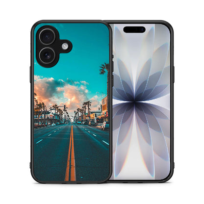 Θήκη iPhone 17 City Landscape από τη Smartfits με σχέδιο στο πίσω μέρος και μαύρο περίβλημα | iPhone 17 City Landscape case with colorful back and black bezels