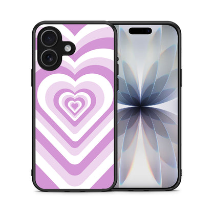 Θήκη iPhone 17 Lilac Hearts από τη Smartfits με σχέδιο στο πίσω μέρος και μαύρο περίβλημα | iPhone 17 Lilac Hearts case with colorful back and black bezels