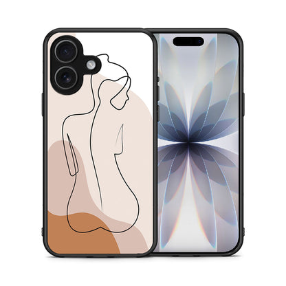 Θήκη iPhone 17 LineArt Woman από τη Smartfits με σχέδιο στο πίσω μέρος και μαύρο περίβλημα | iPhone 17 LineArt Woman case with colorful back and black bezels