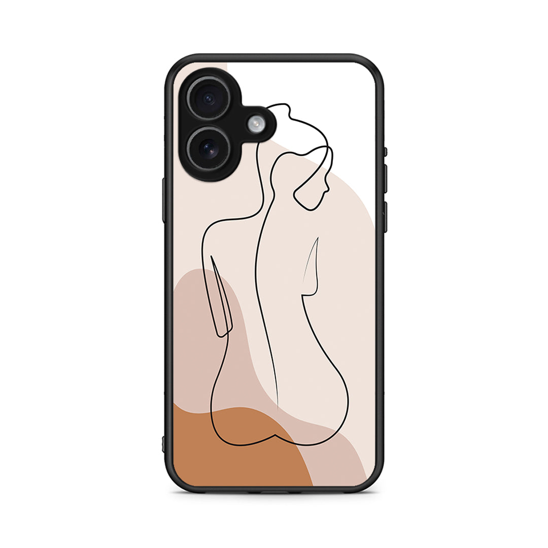 iPhone 17 LineArt Woman θήκη από τη Smartfits με σχέδιο στο πίσω μέρος και μαύρο περίβλημα | Smartphone case with colorful back and black bezels by Smartfits
