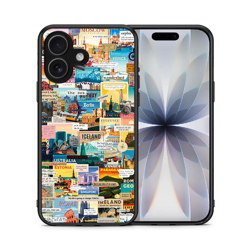 Θήκη iPhone 17 Live To Travel από τη Smartfits με σχέδιο στο πίσω μέρος και μαύρο περίβλημα | iPhone 17 Live To Travel case with colorful back and black bezels