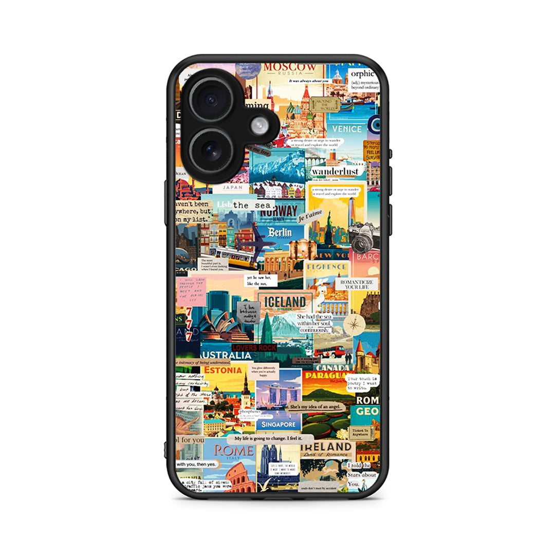 iPhone 17 Live To Travel θήκη από τη Smartfits με σχέδιο στο πίσω μέρος και μαύρο περίβλημα | Smartphone case with colorful back and black bezels by Smartfits