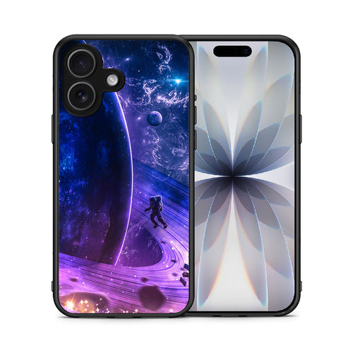 Θήκη iPhone 17 Lost Astronaut από τη Smartfits με σχέδιο στο πίσω μέρος και μαύρο περίβλημα | iPhone 17 Lost Astronaut case with colorful back and black bezels