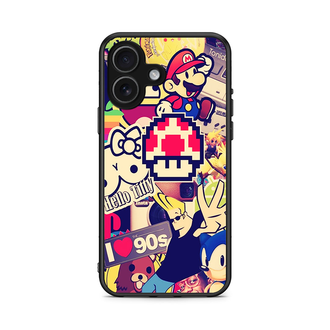 iPhone 17 Love The 90s θήκη από τη Smartfits με σχέδιο στο πίσω μέρος και μαύρο περίβλημα | Smartphone case with colorful back and black bezels by Smartfits