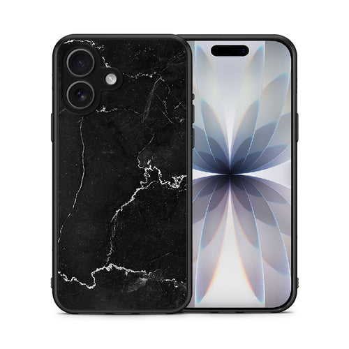 Θήκη iPhone 17 Marble Black από τη Smartfits με σχέδιο στο πίσω μέρος και μαύρο περίβλημα | iPhone 17 Marble Black case with colorful back and black bezels