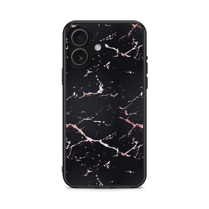 4 - iPhone 17 Black Rosegold Marble case, cover, bumper