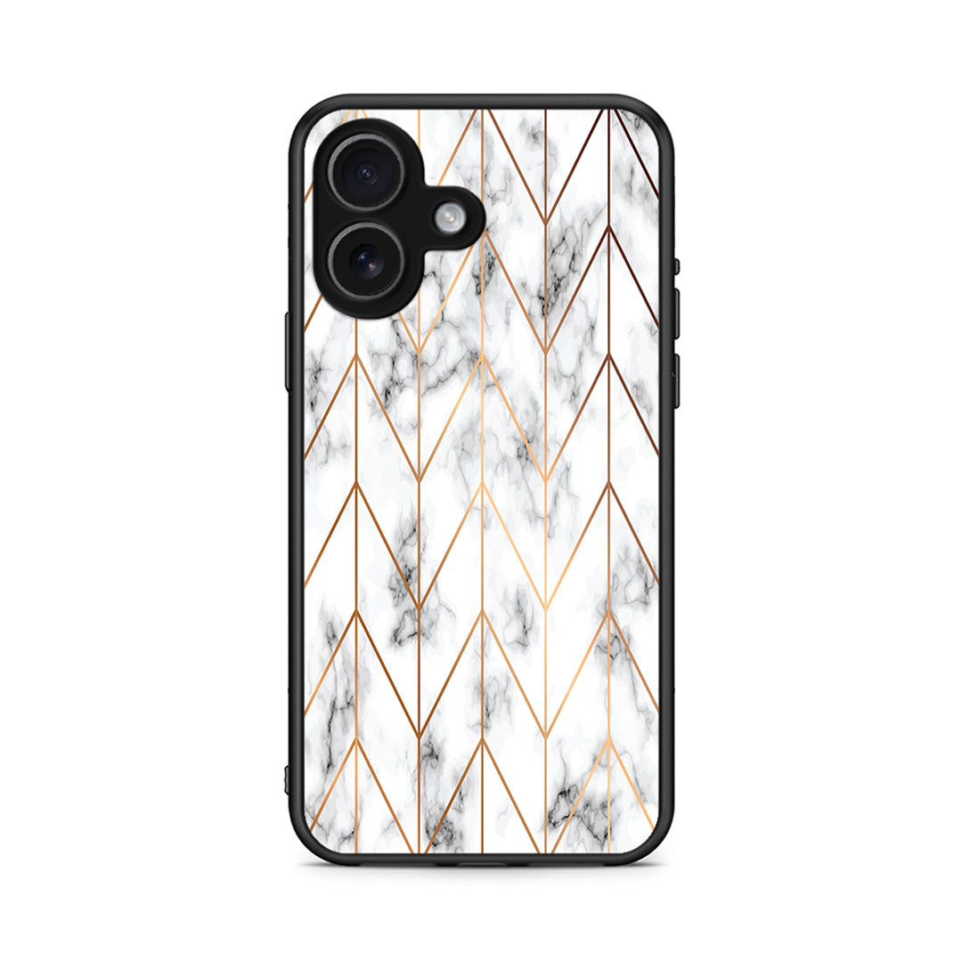 44 - iPhone 17 Gold Geometric Marble case, cover, bumper