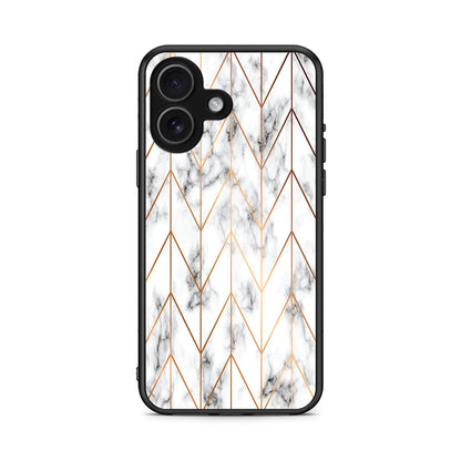 44 - iPhone 17 Gold Geometric Marble case, cover, bumper