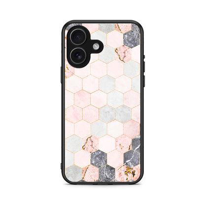 4 - iPhone 17 Hexagon Pink Marble case, cover, bumper
