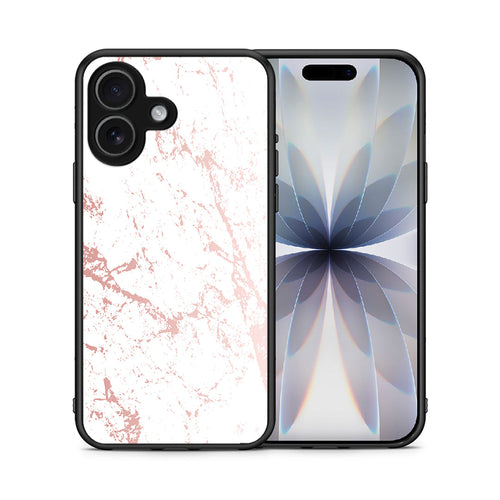 Θήκη iPhone 17 Pink Splash Marble από τη Smartfits με σχέδιο στο πίσω μέρος και μαύρο περίβλημα | iPhone 17 Pink Splash Marble case with colorful back and black bezels