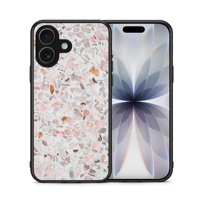Θήκη iPhone 17 Marble Terrazzo από τη Smartfits με σχέδιο στο πίσω μέρος και μαύρο περίβλημα | iPhone 17 Marble Terrazzo case with colorful back and black bezels
