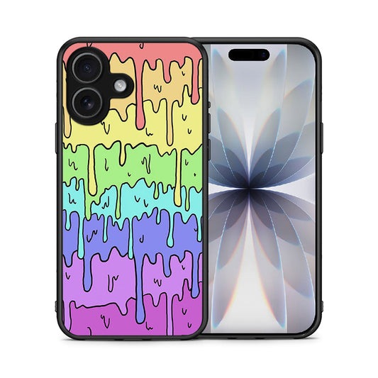 Θήκη iPhone 17 Melting Rainbow από τη Smartfits με σχέδιο στο πίσω μέρος και μαύρο περίβλημα | iPhone 17 Melting Rainbow case with colorful back and black bezels