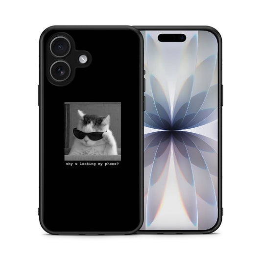 Θήκη iPhone 17 Meme Cat από τη Smartfits με σχέδιο στο πίσω μέρος και μαύρο περίβλημα | iPhone 17 Meme Cat case with colorful back and black bezels