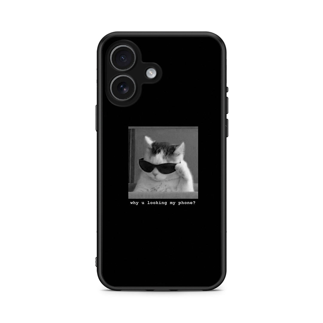 iPhone 17 Meme Cat θήκη από τη Smartfits με σχέδιο στο πίσω μέρος και μαύρο περίβλημα | Smartphone case with colorful back and black bezels by Smartfits