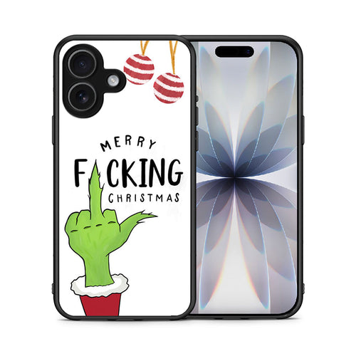 Θήκη iPhone 17 Merry F Xmas από τη Smartfits με σχέδιο στο πίσω μέρος και μαύρο περίβλημα | iPhone 17 Merry F Xmas case with colorful back and black bezels