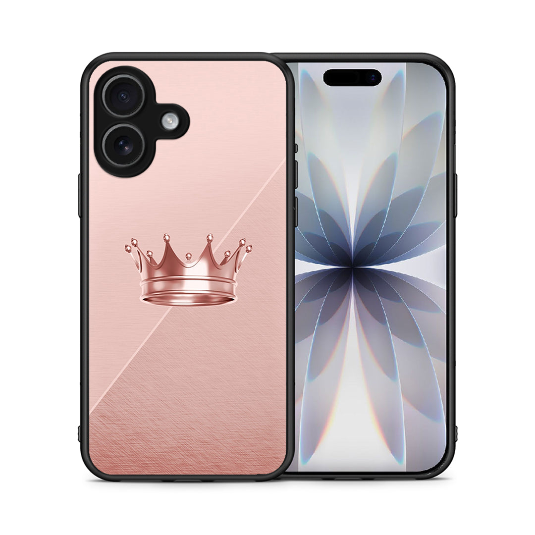 Θήκη iPhone 17 Crown Minimal από τη Smartfits με σχέδιο στο πίσω μέρος και μαύρο περίβλημα | iPhone 17 Crown Minimal case with colorful back and black bezels
