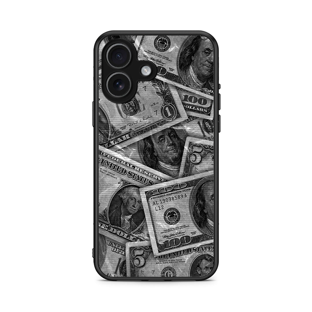 iPhone 17 Money Dollars θήκη από τη Smartfits με σχέδιο στο πίσω μέρος και μαύρο περίβλημα | Smartphone case with colorful back and black bezels by Smartfits