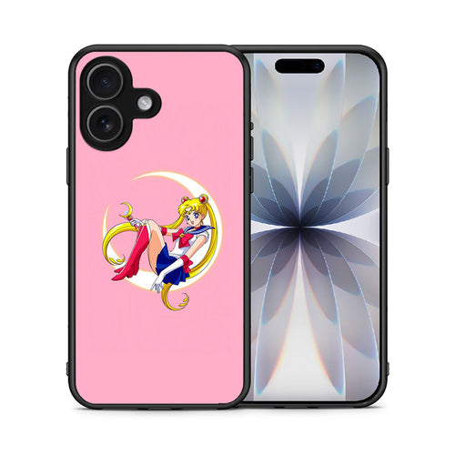 Θήκη iPhone 17 Moon Girl από τη Smartfits με σχέδιο στο πίσω μέρος και μαύρο περίβλημα | iPhone 17 Moon Girl case with colorful back and black bezels