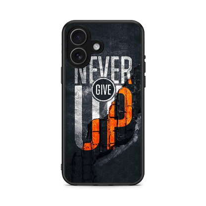 iPhone 17 Never Give Up Θήκη Αγίου Βαλεντίνου από τη Smartfits με σχέδιο στο πίσω μέρος και μαύρο περίβλημα | Smartphone case with colorful back and black bezels by Smartfits