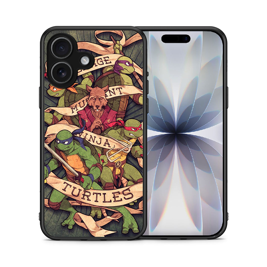 Θήκη iPhone 17 Ninja Turtles από τη Smartfits με σχέδιο στο πίσω μέρος και μαύρο περίβλημα | iPhone 17 Ninja Turtles case with colorful back and black bezels