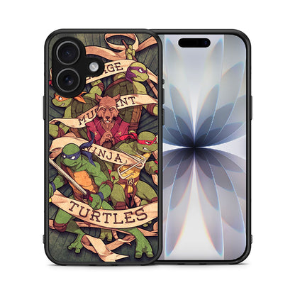 Θήκη iPhone 17 Ninja Turtles από τη Smartfits με σχέδιο στο πίσω μέρος και μαύρο περίβλημα | iPhone 17 Ninja Turtles case with colorful back and black bezels