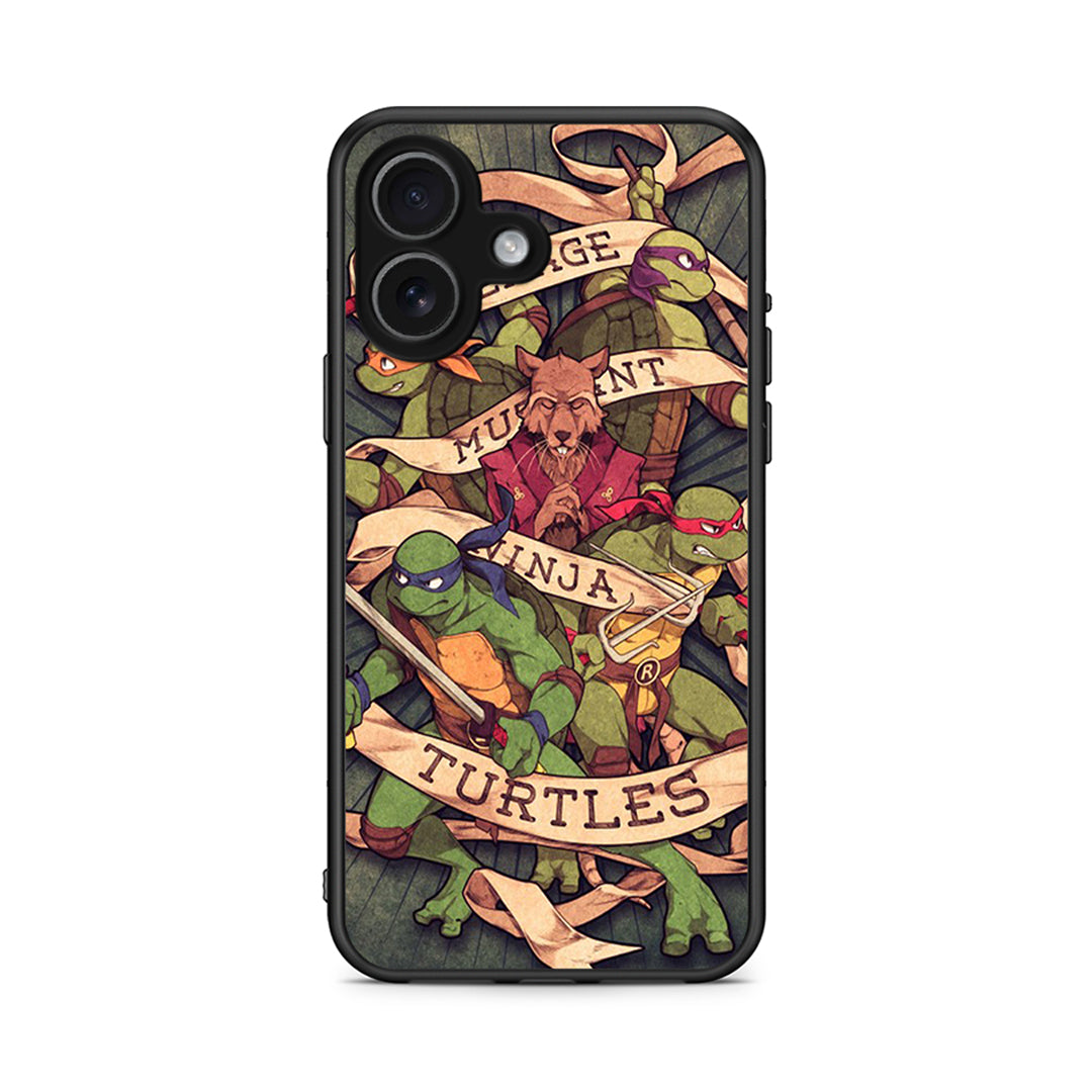 iPhone 17 Ninja Turtles θήκη από τη Smartfits με σχέδιο στο πίσω μέρος και μαύρο περίβλημα | Smartphone case with colorful back and black bezels by Smartfits