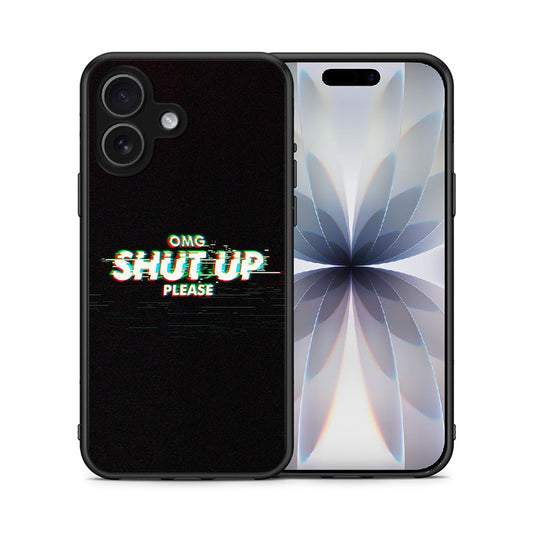 Θήκη iPhone 17 OMG ShutUp από τη Smartfits με σχέδιο στο πίσω μέρος και μαύρο περίβλημα | iPhone 17 OMG ShutUp case with colorful back and black bezels