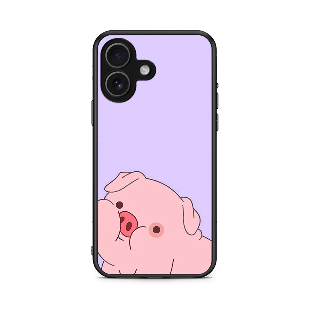 iPhone 17 Pig Love 2 Θήκη Αγίου Βαλεντίνου από τη Smartfits με σχέδιο στο πίσω μέρος και μαύρο περίβλημα | Smartphone case with colorful back and black bezels by Smartfits