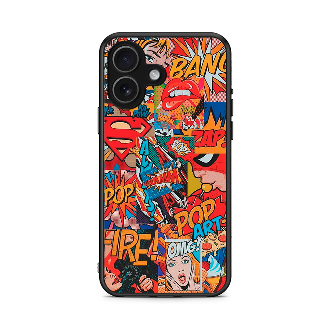 iPhone 17 PopArt OMG θήκη από τη Smartfits με σχέδιο στο πίσω μέρος και μαύρο περίβλημα | Smartphone case with colorful back and black bezels by Smartfits