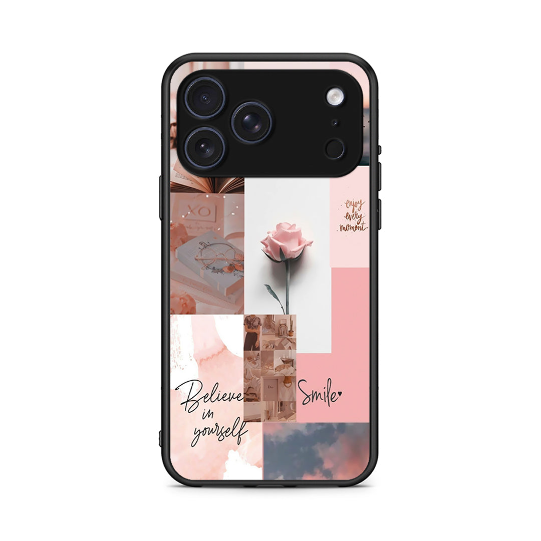 iPhone 17 Pro Aesthetic Collage θήκη από τη Smartfits με σχέδιο στο πίσω μέρος και μαύρο περίβλημα | Smartphone case with colorful back and black bezels by Smartfits