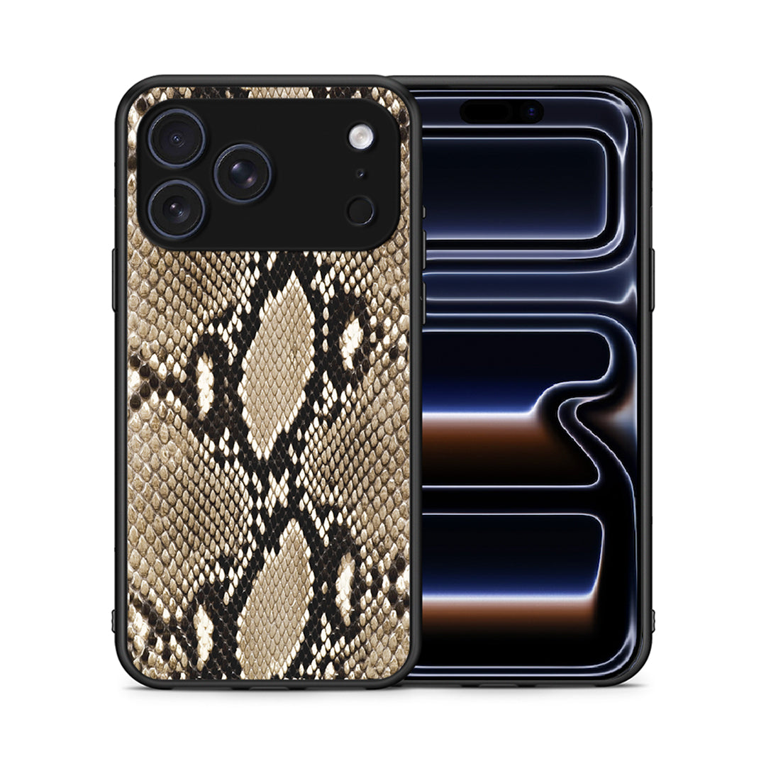 Θήκη iPhone 17 Pro Fashion Snake Animal από τη Smartfits με σχέδιο στο πίσω μέρος και μαύρο περίβλημα | iPhone 17 Pro Fashion Snake Animal case with colorful back and black bezels