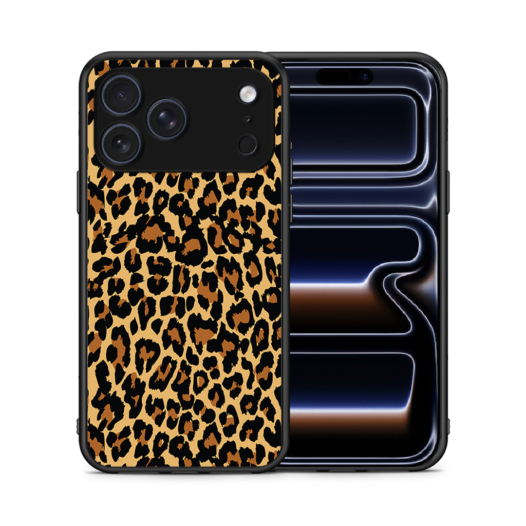 Θήκη iPhone 17 Pro Leopard Animal από τη Smartfits με σχέδιο στο πίσω μέρος και μαύρο περίβλημα | iPhone 17 Pro Leopard Animal case with colorful back and black bezels