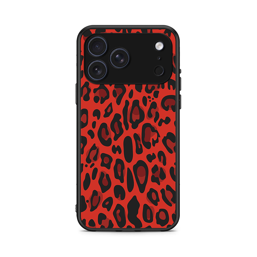 4 - iPhone 17 Pro Red Leopard Animal case, cover, bumper