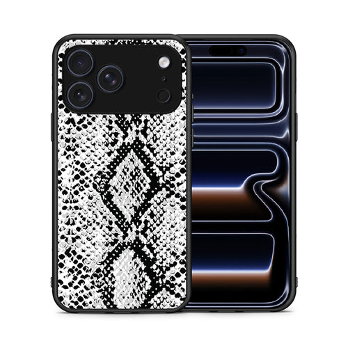 Θήκη iPhone 17 Pro White Snake Animal από τη Smartfits με σχέδιο στο πίσω μέρος και μαύρο περίβλημα | iPhone 17 Pro White Snake Animal case with colorful back and black bezels