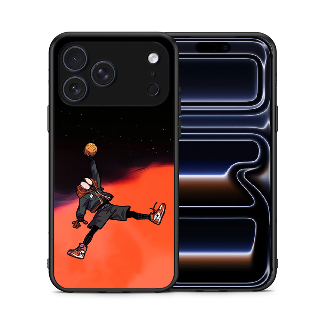 Θήκη iPhone 17 Pro Basketball Hero από τη Smartfits με σχέδιο στο πίσω μέρος και μαύρο περίβλημα | iPhone 17 Pro Basketball Hero case with colorful back and black bezels