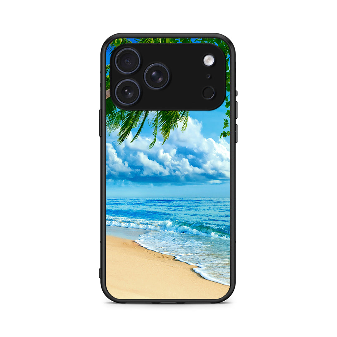 iPhone 17 Pro Beautiful Beach θήκη από τη Smartfits με σχέδιο στο πίσω μέρος και μαύρο περίβλημα | Smartphone case with colorful back and black bezels by Smartfits