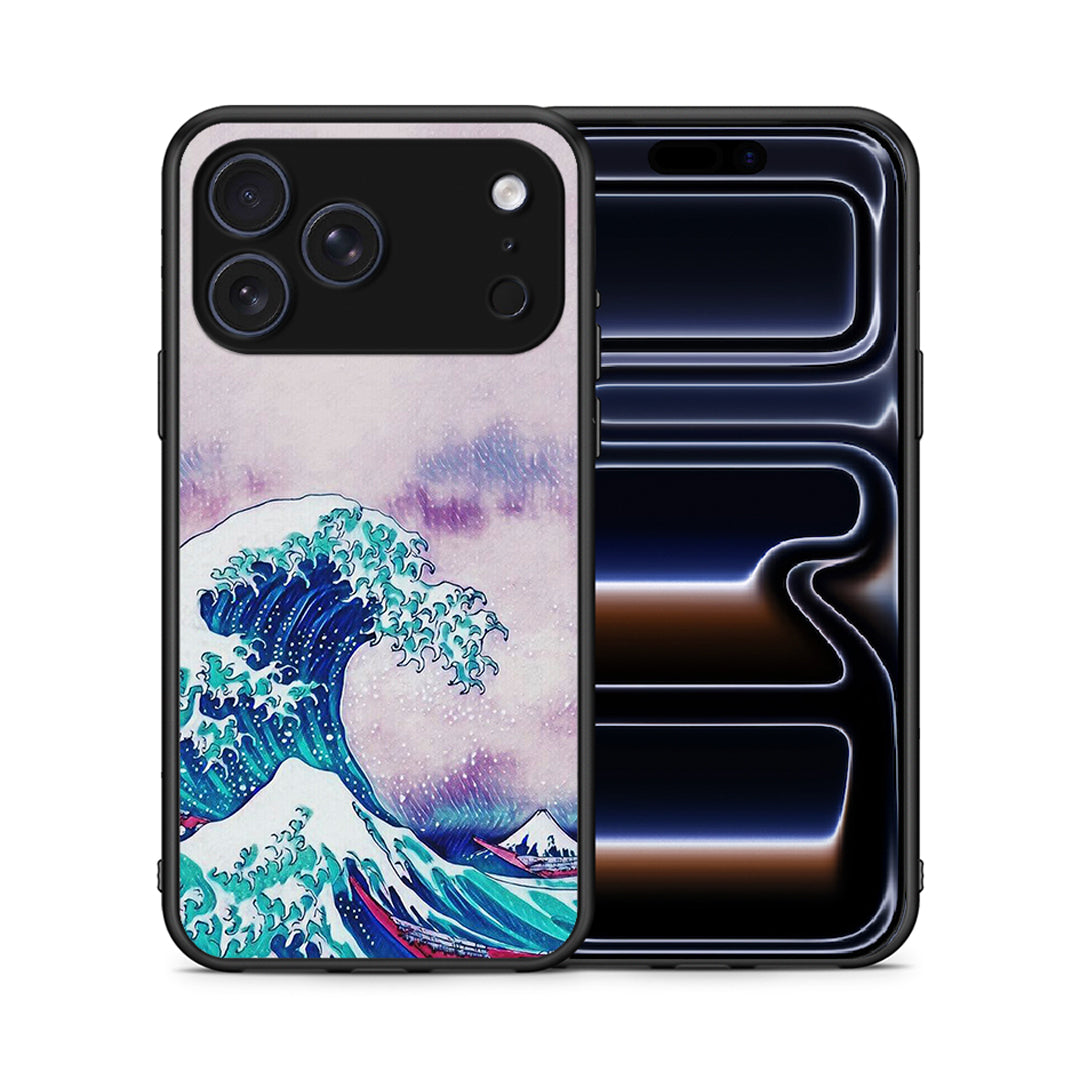 Θήκη iPhone 17 Pro Blue Waves από τη Smartfits με σχέδιο στο πίσω μέρος και μαύρο περίβλημα | iPhone 17 Pro Blue Waves case with colorful back and black bezels