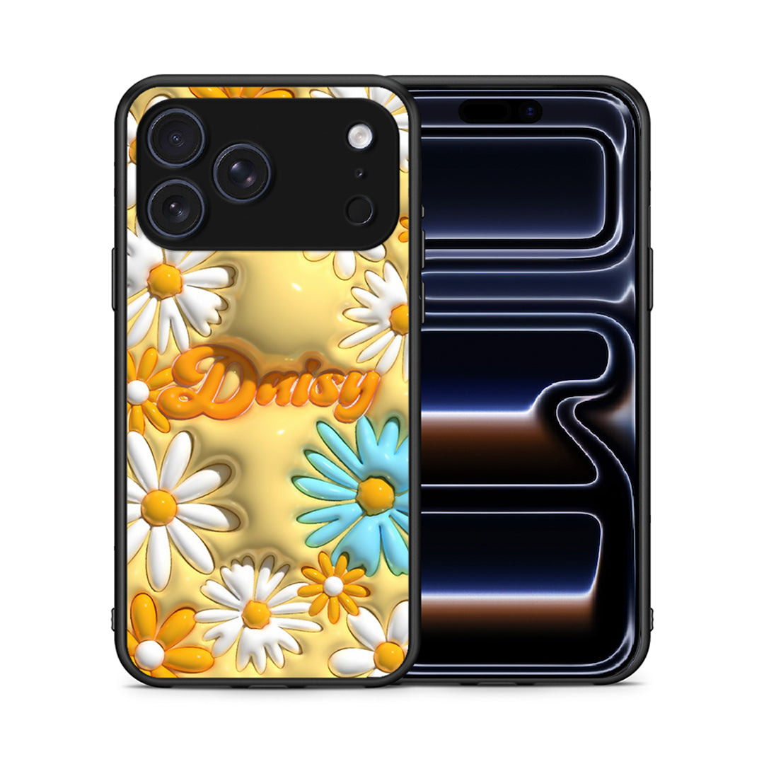 Θήκη iPhone 17 Pro Bubble Daisies από τη Smartfits με σχέδιο στο πίσω μέρος και μαύρο περίβλημα | iPhone 17 Pro Bubble Daisies case with colorful back and black bezels
