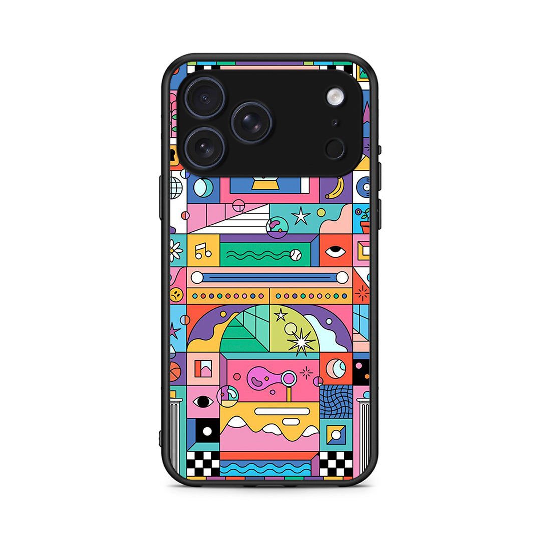 iPhone 17 Pro Bubbles Soap θήκη από τη Smartfits με σχέδιο στο πίσω μέρος και μαύρο περίβλημα | Smartphone case with colorful back and black bezels by Smartfits