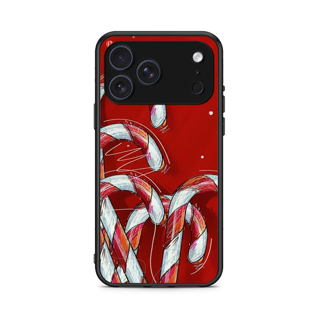 iPhone 17 Pro Candy Cane θήκη από τη Smartfits με σχέδιο στο πίσω μέρος και μαύρο περίβλημα | Smartphone case with colorful back and black bezels by Smartfits