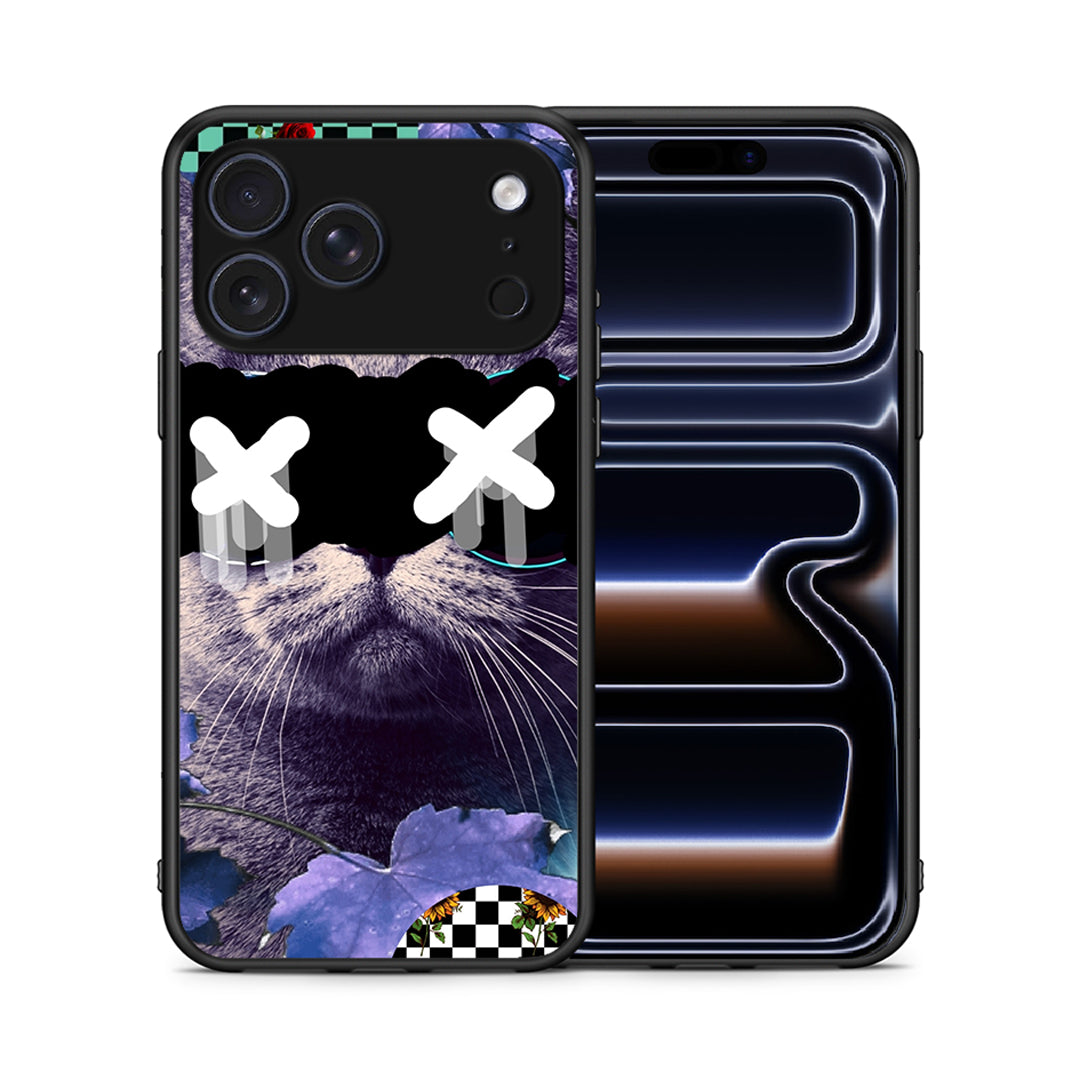 Θήκη iPhone 17 Pro Cat Collage από τη Smartfits με σχέδιο στο πίσω μέρος και μαύρο περίβλημα | iPhone 17 Pro Cat Collage case with colorful back and black bezels